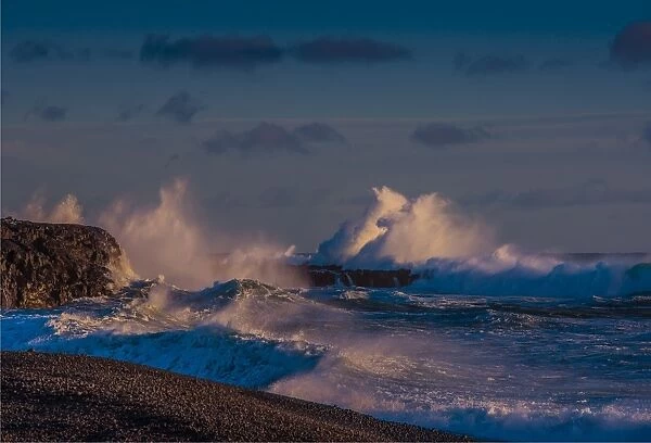 Winter storms lash the coastline at Arnarstapi, Snaefellness, Iceland