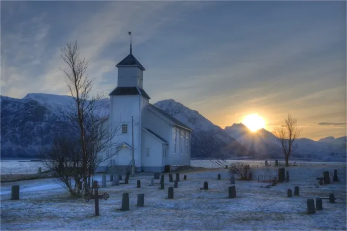 Framed Print : The Winter Wonderland of the Lofoten Peninsular, Arctic circle, Norway