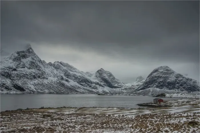 Framed Print : The Winter Wonderland of the Lofoten Peninsular, Arctic circle, Norway