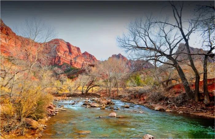 Framed Print : Winter in Zion National Park, Utah, southwest United States of America Framed Print : Winter in Zion National Park, Utah, southwest United States of America