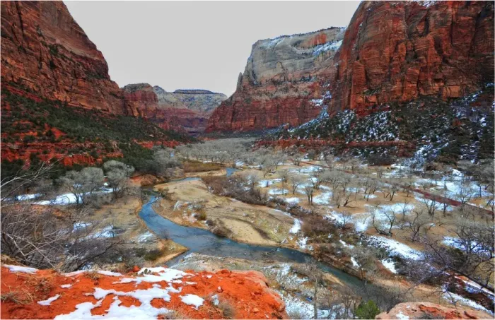 Framed Print : Winter in Zion National Park, Utah, southwest United States of America