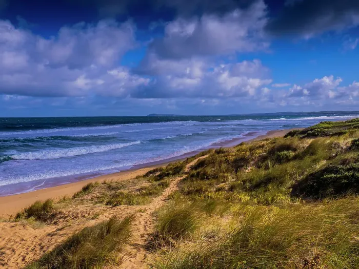 Framed Print : Winter's day on Williamson's Beach, along the Bunurong Bass Coastline, South Gippsland, Victoria, Australia