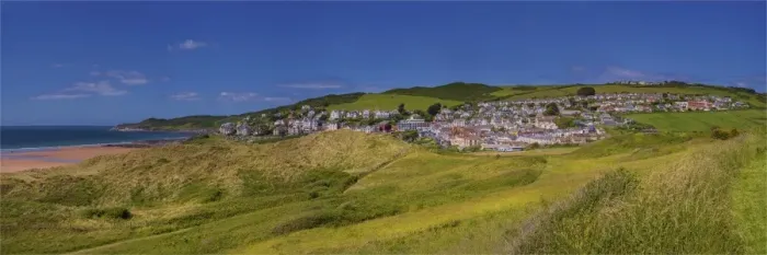 Framed Print : Woolacombe panorama