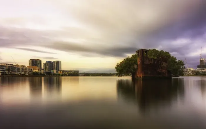 Framed Print : The wreck of the SS Ayrfield in Homebush Bay, Sydney Australia Framed Print : The wreck of the SS Ayrfield in Homebush Bay, Sydney Australia