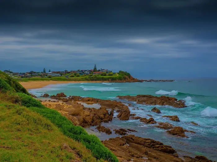 Framed Print : Yabbara beach view, near Narooma, Southern coastline of NSW, Australia