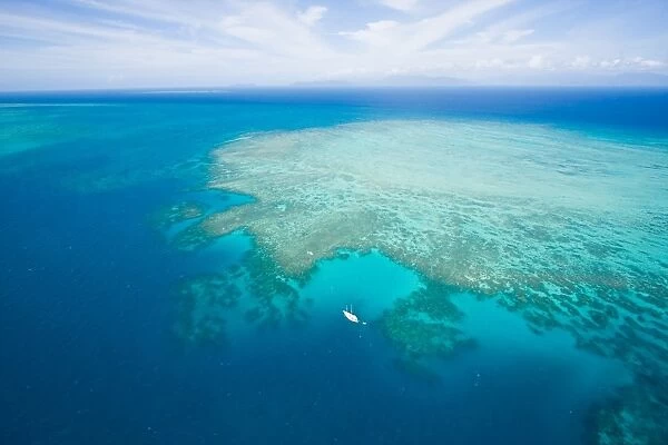 A yacht on the Great Barrier Reef
