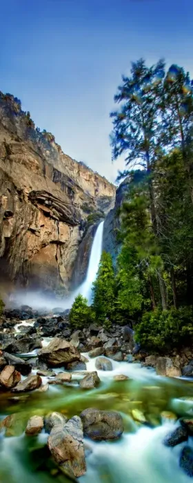 Framed Print : Yosemite Waterfall and stream Framed Print : Yosemite Waterfall and stream