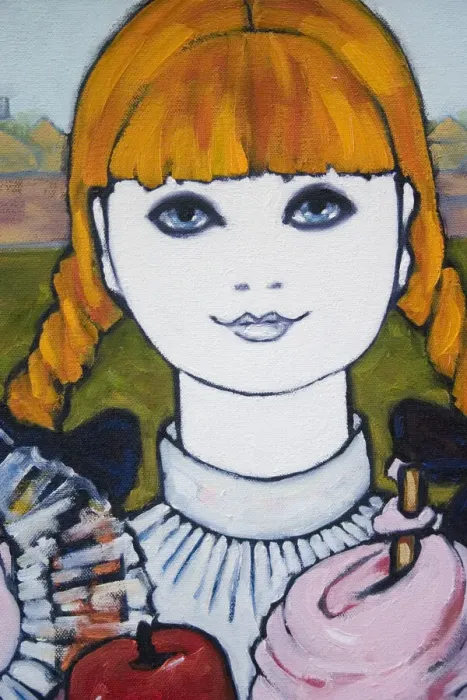 Framed Print : Young Girl Portrait Oil Painting