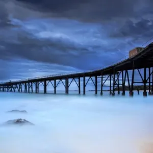 Abandoned wharf during storm