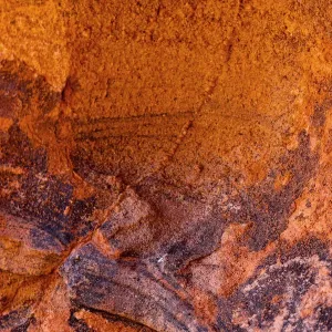 Parte de una pintura aborigen en las partes norteñas de Australia Occidental.