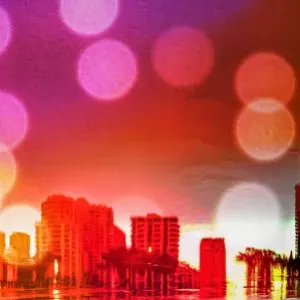 An abstract view of the Gold Coast skyline water reflection An abstract view of the Gold Coast skyline water reflection