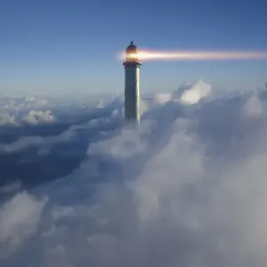Clouds and Lighthouse Print
