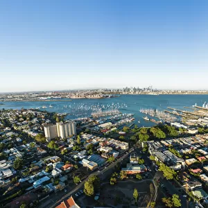 Aerial of Melbourne Central Business District from Williamstown