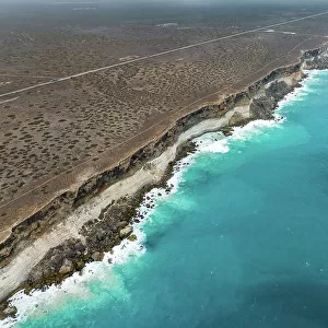 Aerial photo showing the Nullarbor Cliffs, South Australia, Australia