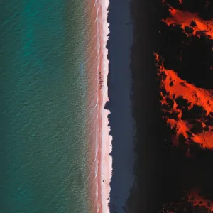 Aerial shot of Cape Peron at sunset, Shark Bay, Australia Aerial shot of Cape Peron at sunset, Shark Bay, Australia