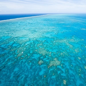 Aerial shot of Great Barrier Reef
