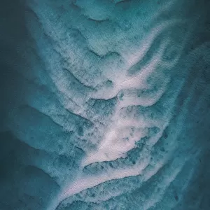 Aerial shot of river bed textures, Noosa, Australia