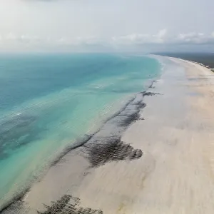 Aerial shot showing Cable Beach at low tide, Broome, Western Australia, Australia Aerial shot showing Cable Beach at low tide, Broome, Western Australia, Australia