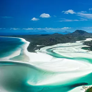 Aerial of sweet water river at Whitsunday Island