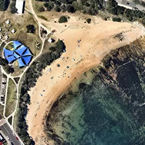 Aerial view, Australia, Botany Bay, City, Cityscape, geometry shapes, New South Wales, Outdoors, Overhead View, Photography, beach, Sydney, colored tents, blue