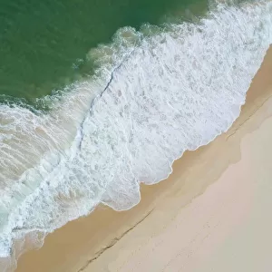 Aerial view on empty beach