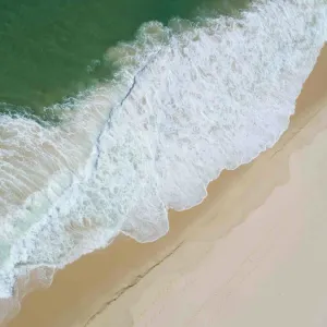 Aerial view on empty beach