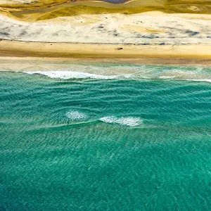 Vista aérea de una playa en la isla Moreton, Brisbane.
