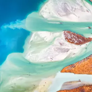 Aerial view of braided river Aerial view of braided river