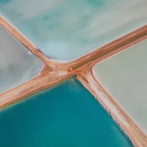Aerial View of Salt Ponds Print