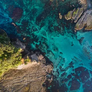 Aerial view of clear water at Goat Island Aerial view of clear water at Goat Island