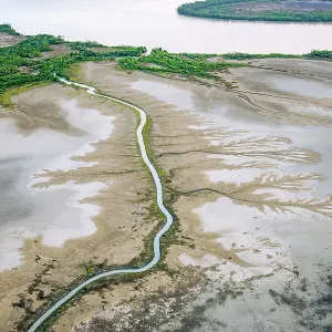 Aerial view of the East Alligator river, Northern Territory, Australia