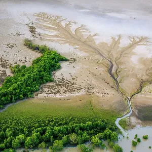 Aerial view of the East Alligator river, Northern Territory, Australia