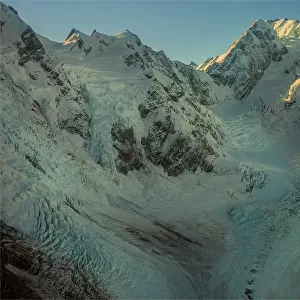 Aerial view, Glaciers, Mount Cook National Park, South Island of New Zealand