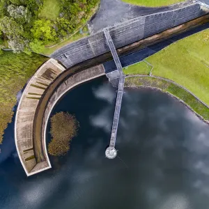 Aerial view of Huia Dam, Auckland, New Zealand Aerial view of Huia Dam, Auckland, New Zealand