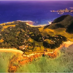Aerial view of the lagoon on Lord Howe Island