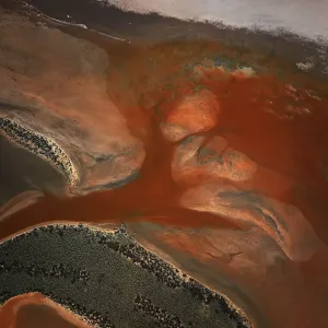 Aerial view of Lake Tyrrell surface patterns