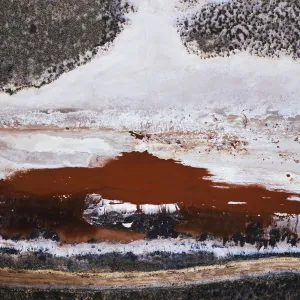 Aerial view of Lake Tyrrell surface patterns