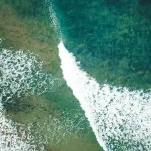 Aerial view of landscape and sea Aerial view of landscape and sea