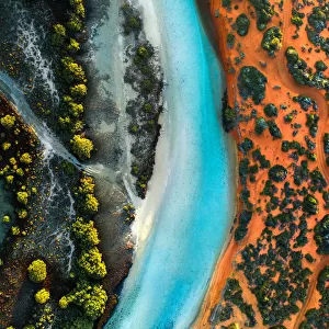 Aerial View of Little Lagoon Shark Bay - DRONE 4K