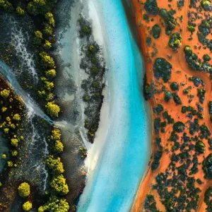 Little Lagoon Shark Bay Aerial View Print