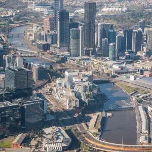 Aerial view of Melbourne city, Australia