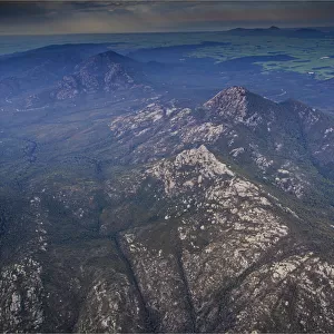 Aerial view of the mountains in the Strzelecki national park, Flinders Island, Bass Straight, Tasmania
