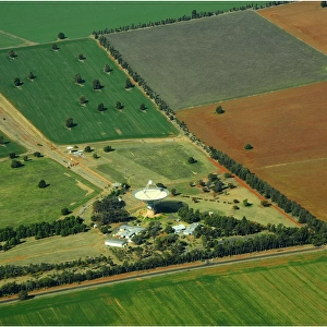 Aerial view near Parkes, of the Radio dish (telescope), New South Wales, Australia