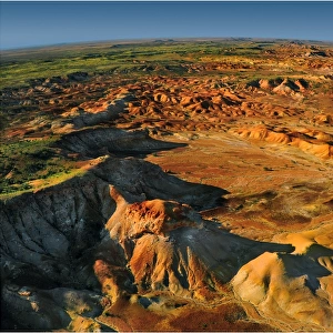 An aerial view of the Painted Hills, outback South Australia