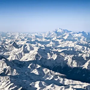 Aerial view of the Pennine Alps