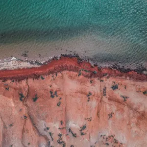 Shark Bay Coastline Aerial View Print