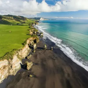 Aerial View Of Three Sisters, North Taranaki, New Zealand Aerial View Of Three Sisters, North Taranaki, New Zealand