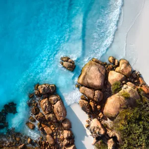 Aerial View of Thistle Cove, Cape Le Grand, Esperance Western Australia - 4K DRONE PHOTO