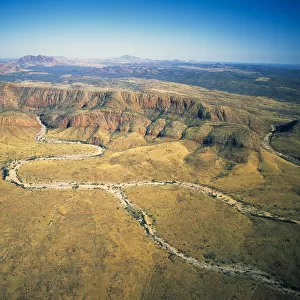 Aerial view over the west McDonnell ranges, Central Australia