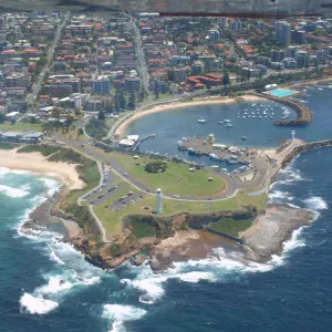 Aerial view Wollongong beach coastline